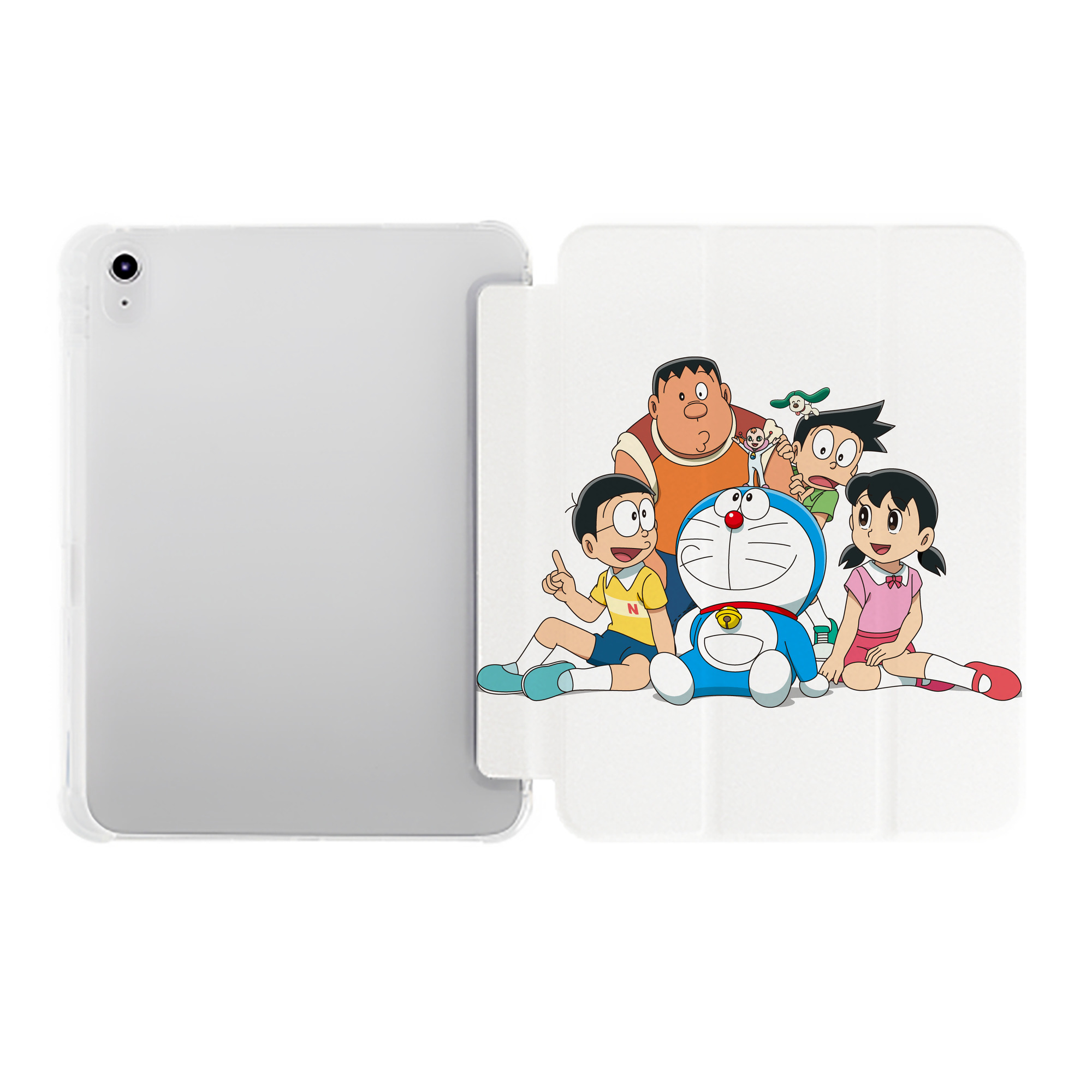 （画像用） ドラえもん Doraemon IPad ケース ペン収納付き 三つ折りスタンド PUレザー×シリコン 対応機種9.5/10.5/10.9インチ